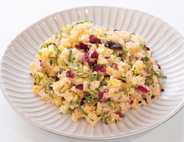 しば漬けと九条ねぎの炒飯