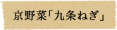 京野菜「九条ねぎ」